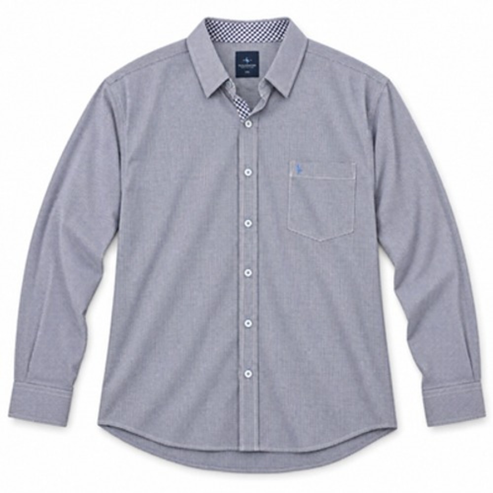 Tailorbyrd Men's 2XL Blue Check Cotton Stretch Button Up Shirt Bird Logo